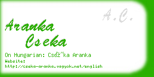 aranka cseka business card